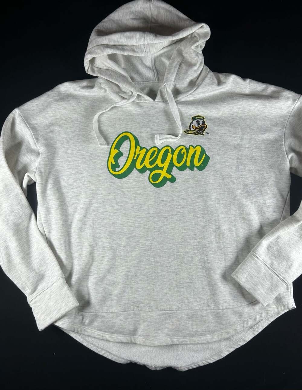 Captivating Oregon Ducks Pullover Hoodie Size XL Grey Green Yellow